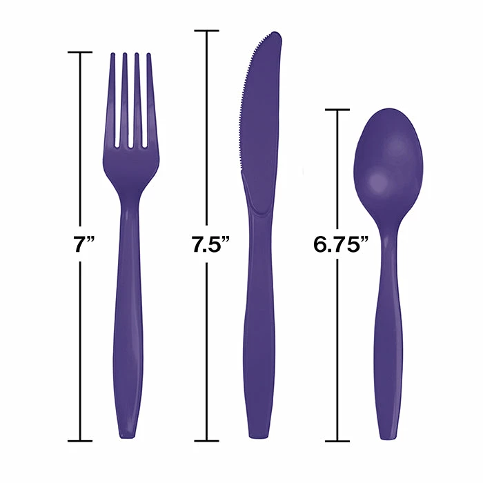Creative Converting Purple Assorted Cutlery, 18 Ct Solid Color Tableware