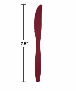 Creative Converting Burgundy Red Plastic Knives, 24 Ct Solid Color Tableware