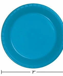 Creative Converting Turquoise Blue Plastic Dessert Plates, 20 Ct