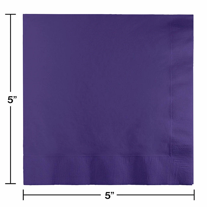Creative Converting Purple Beverage Napkins, 20 Ct Solid Color Tableware