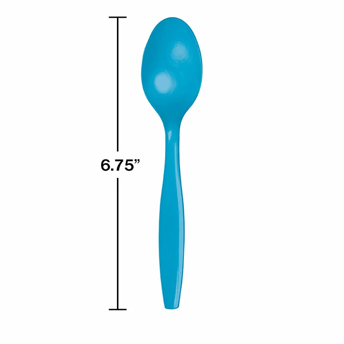 Creative Converting Turquoise Blue Plastic Spoons, 24 Ct