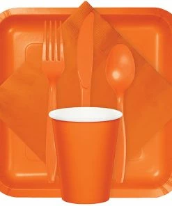 Creative Converting Sunkissed Orange Beverage Napkin, 3 Ply, 50 Ct