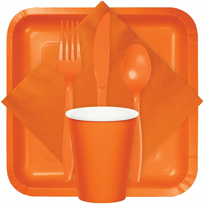 Creative Converting Sunkissed Orange Plastic Knives, 50 Ct Solid Color Tableware