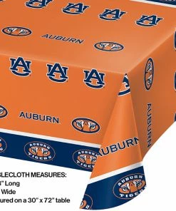 Creative Converting Auburn University Plastic Table Cover, 54" X 108"