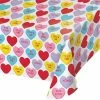 Creative Converting Candy Hearts Valentine's Day Plastic Table Cover