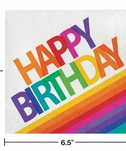 Creative Converting Rainbow Birthday Napkins, 16 Ct