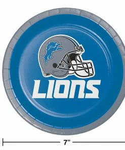 Creative Converting NFL And Football Party Supplies Detroit Lions Dessert Plates, 8 Ct