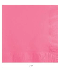 Creative Converting Candy Pink Beverage Napkin 2Ply, 50 Ct Solid Color Tableware