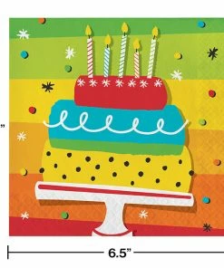 Creative Converting Rainbow Cake Napkins, 16 Ct Adult Birthday Party Themes