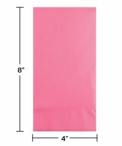 Creative Converting Candy Pink Guest Towel, 3 Ply, 16 Ct Solid Color Tableware