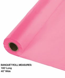 Creative Converting Solid Color Tableware Candy Pink Banquet Roll 40" X 100'