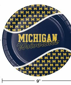 Creative Converting University Of Michigan Paper Plates, 8 Ct NCAA College Themed Party Decorations