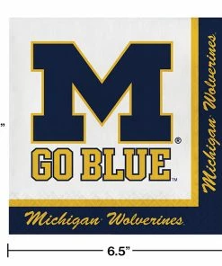 Creative Converting University Of Michigan Napkins, 20 Ct NCAA College Themed Party Decorations
