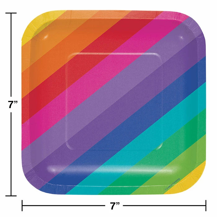 Creative Converting Rainbow Dessert Plates, 8 Ct Kids Birthday Party Themes