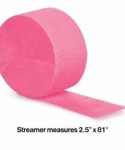 Creative Converting Solid Color Tableware Candy Pink Crepe Streamers 81'