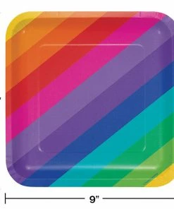 Creative Converting Rainbow Paper Plates, 8 Ct Kids Birthday Party Themes