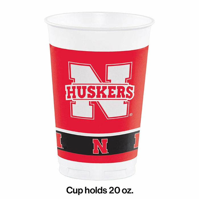 Creative Converting University Of Nebraska 20 Oz Plastic Cups, 8 Ct NCAA College Themed Party Decorations
