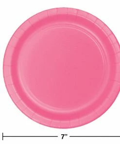 Creative Converting Candy Pink Dessert Plates, 24 Ct Solid Color Tableware