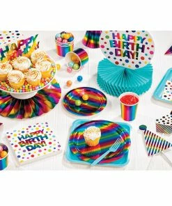 Creative Converting Kids Birthday Party Themes Rainbow Foil Bday Metallic Balloon, 18