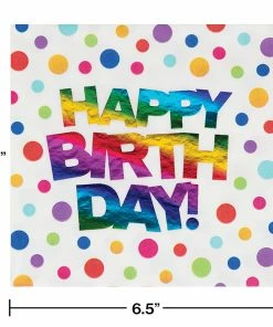 Creative Converting Rainbow Foil Birthday Napkins, 16 Ct