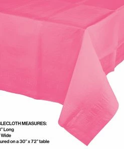 Creative Converting Candy Pink Tablecover 54"X 108" Polylined Tissue