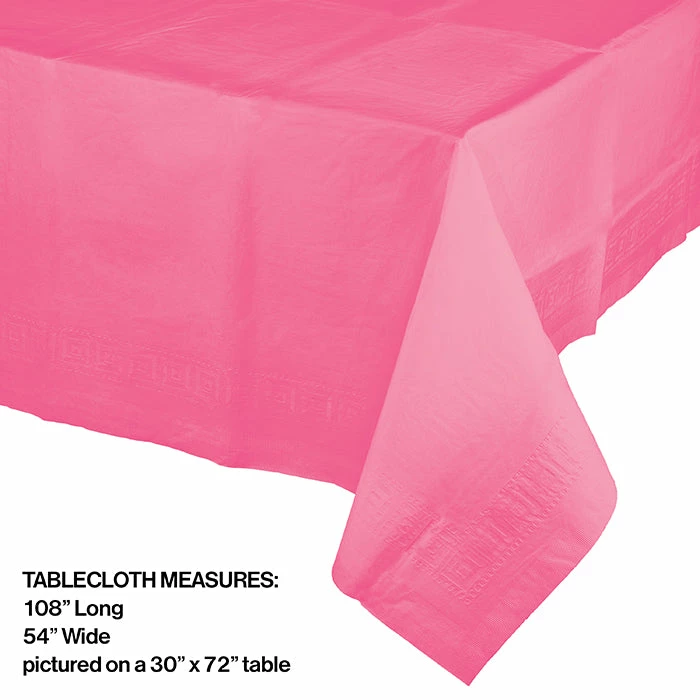 Creative Converting Candy Pink Tablecover 54"X 108" Polylined Tissue