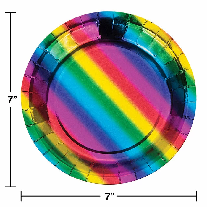 Creative Converting Rainbow Foil Dessert Plates, 8 Ct