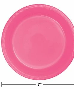 Creative Converting Candy Pink Plastic Dessert Plates, 20 Ct