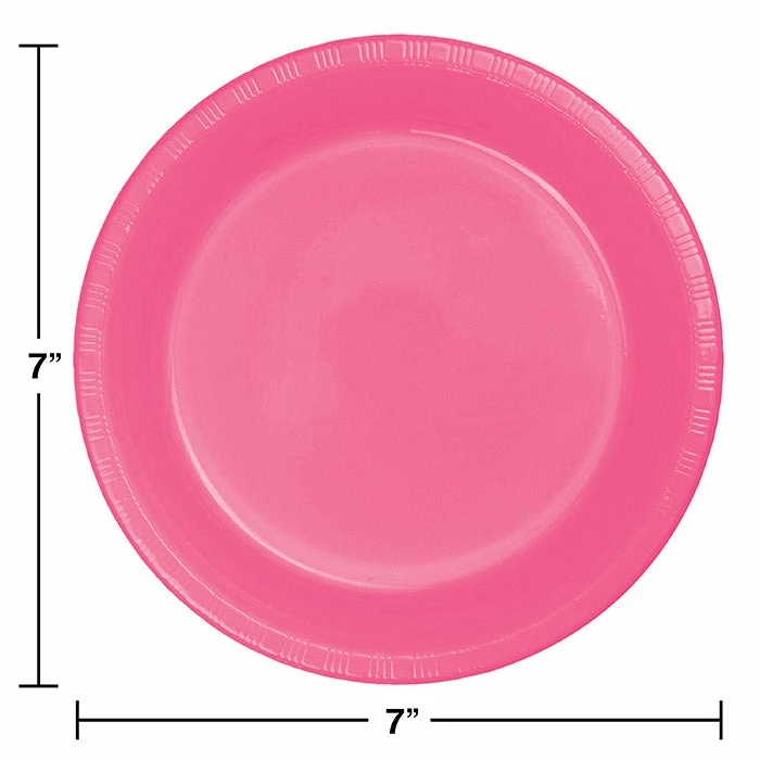 Creative Converting Candy Pink Plastic Dessert Plates, 20 Ct