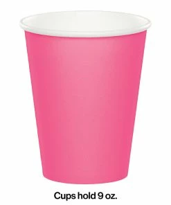 Creative Converting Candy Pink Hot/Cold Paper Cups 9 Oz., 8 Ct