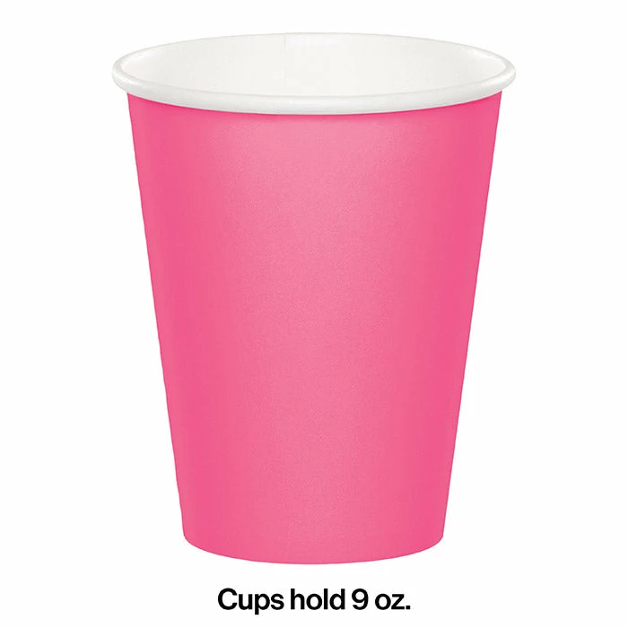 Creative Converting Candy Pink Hot/Cold Paper Cups 9 Oz., 8 Ct