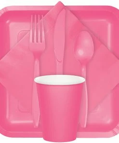 Creative Converting Solid Color Tableware Candy Pink Plastic Spoons, 24 Ct