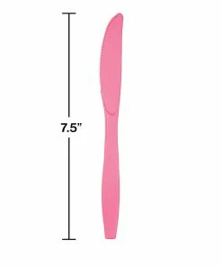 Creative Converting Candy Pink Plastic Knives, 24 Ct Solid Color Tableware
