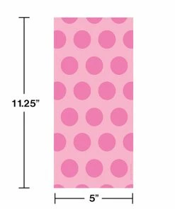 Creative Converting Candy Pink Polka Dot Favor Bags, 20 Ct Solid Color Tableware