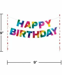 Creative Converting Kids Birthday Party Themes Rainbow Foil Happy Birthday Cake Banner
