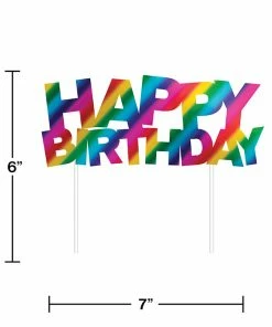 Creative Converting Kids Birthday Party Themes Rainbow Foil Happy Birthday Cake Topper