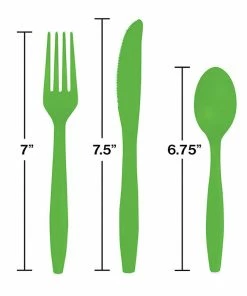 Creative Converting Fresh Lime Green Assorted Cutlery, 18 Ct Solid Color Tableware