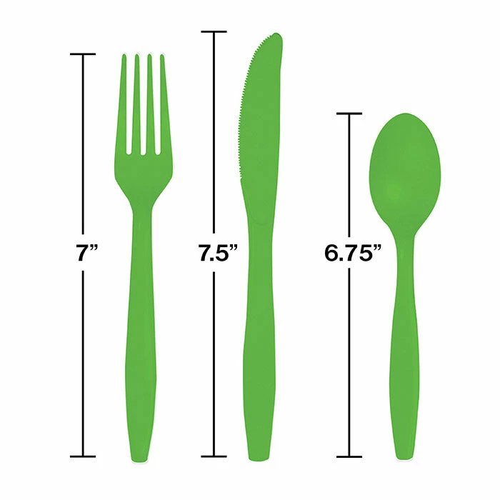 Creative Converting Fresh Lime Green Assorted Cutlery, 18 Ct Solid Color Tableware