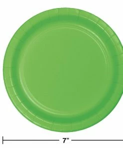 Creative Converting Solid Color Tableware Fresh Lime Green Dessert Plates, 8 Ct