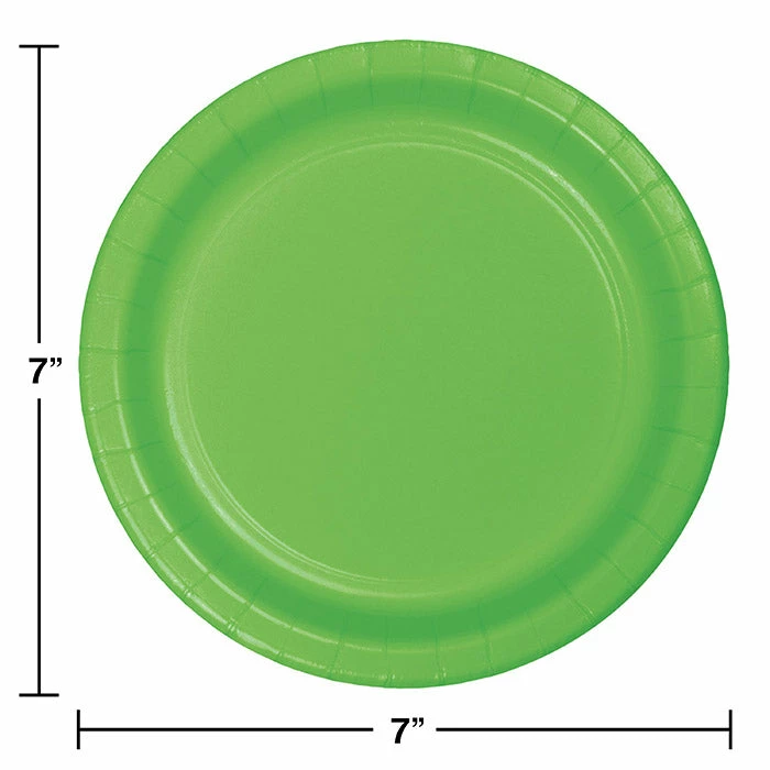 Creative Converting Solid Color Tableware Fresh Lime Green Dessert Plates, 8 Ct