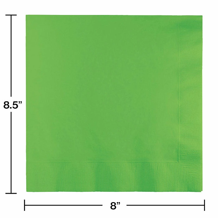 Creative Converting Fresh Lime Dinner Napkins 3Ply 1/4Fld, 25 Ct Solid Color Tableware