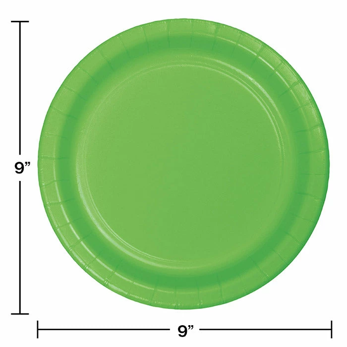 Creative Converting Solid Color Tableware Fresh Lime Green Paper Plates, 8 Ct