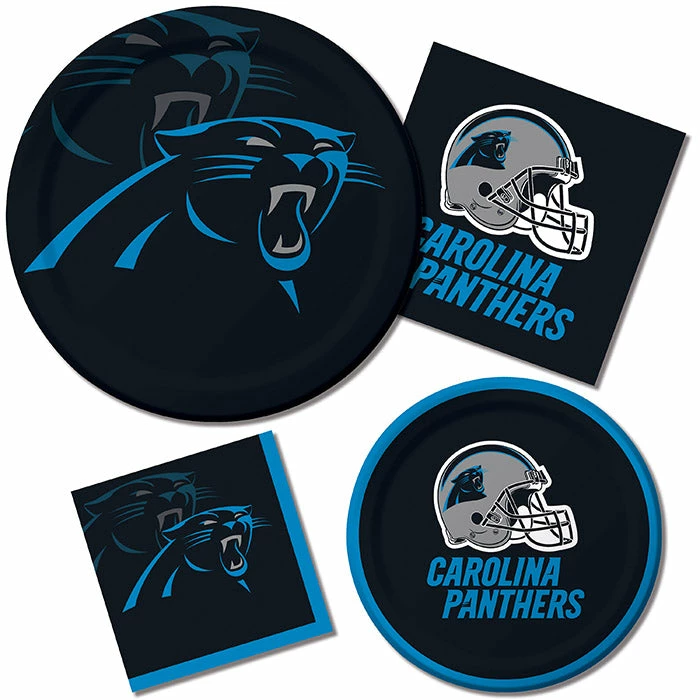 Creative Converting NFL And Football Party Supplies Carolina Panther Dessert Plates, 8 Ct