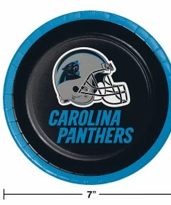 Creative Converting NFL And Football Party Supplies Carolina Panther Dessert Plates, 8 Ct