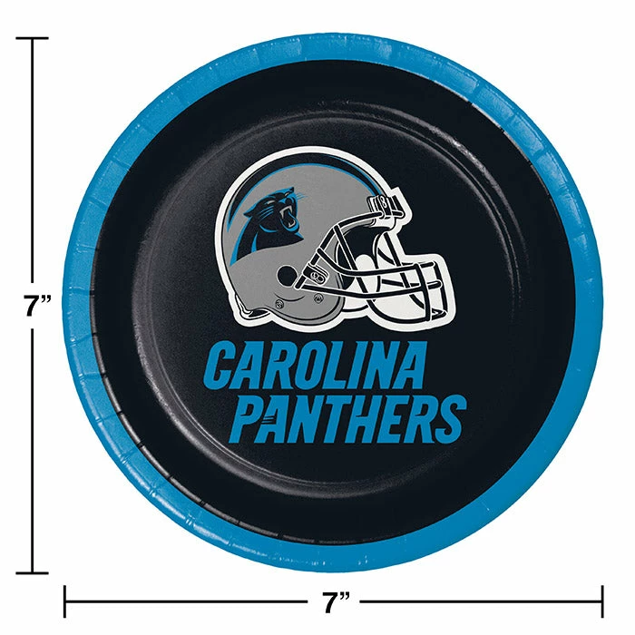 Creative Converting NFL And Football Party Supplies Carolina Panther Dessert Plates, 8 Ct
