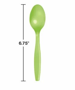 Creative Converting Solid Color Tableware Fresh Lime Green Plastic Spoons, 24 Ct