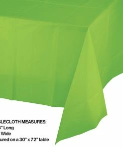 Creative Converting Solid Color Tableware Fresh Lime Plastic Tablecover 54" X 108"