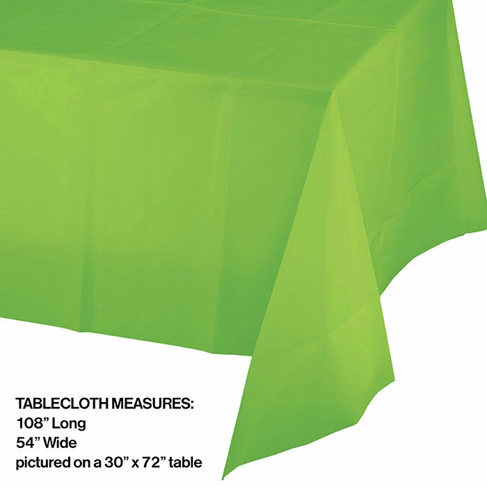 Creative Converting Solid Color Tableware Fresh Lime Plastic Tablecover 54" X 108"