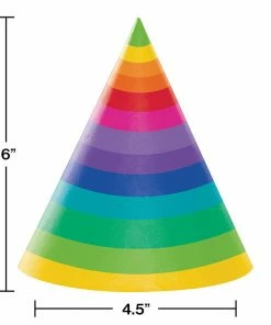Creative Converting Rainbow Adult Party Hats, 8 Ct
