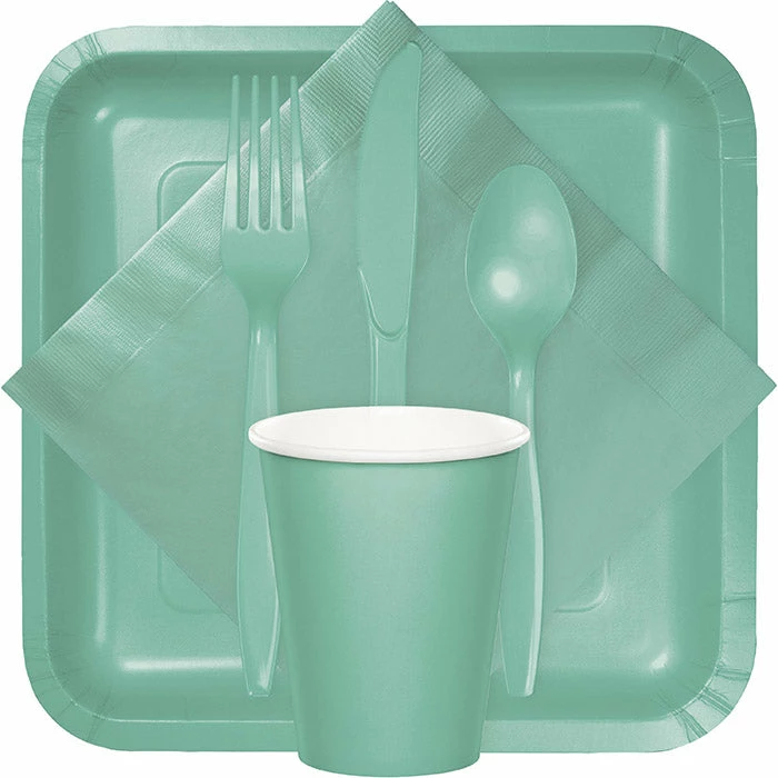 Creative Converting Solid Color Tableware Fresh Mint Luncheon Napkin 3Ply, 50 Ct